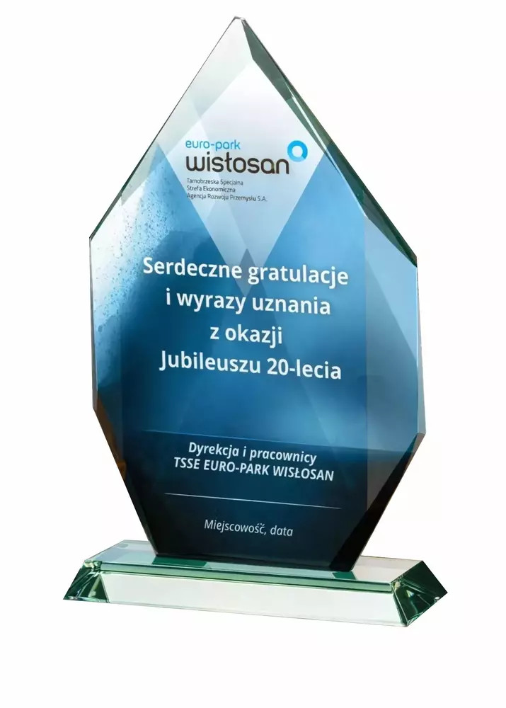 Zdjęcie produktu Trofeum szklane z nadrukiem kolorowym LuxorJet i etui G018-LUX
