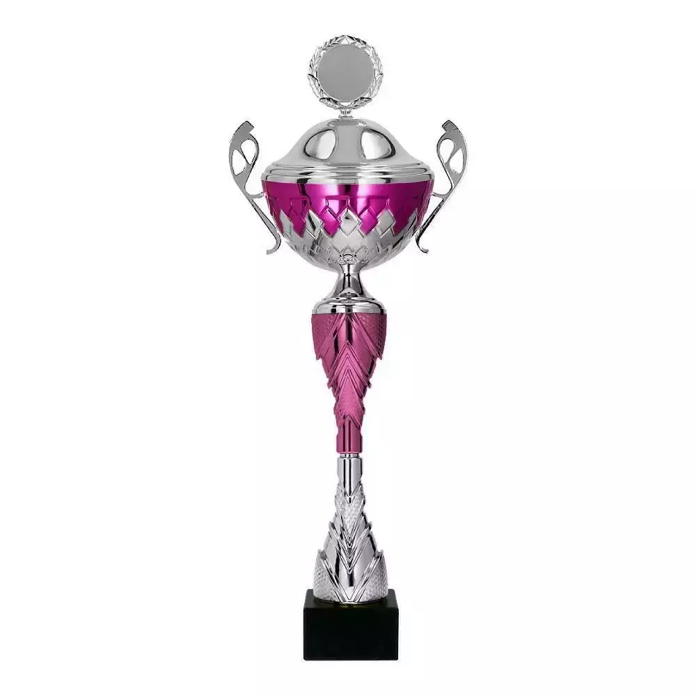 Zdjęcie produktu Puchar metalowy srebrno-fioletowy z przykrywką 7257/BP