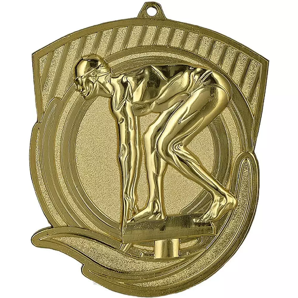 Zdjęcie produktu Medal złoty 80mm x 60mm - pływanie MD8062/G