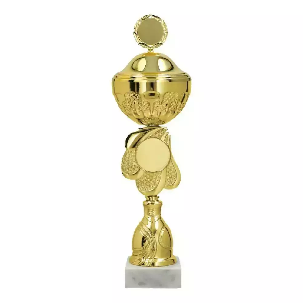 Zdjęcie produktu Puchar metalowy – złoty z przykrywką 9320/AP