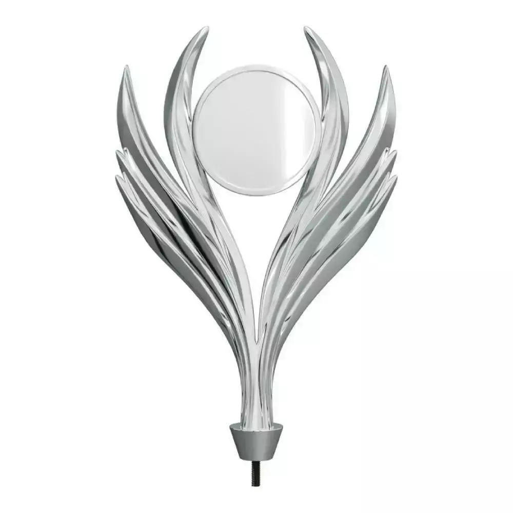 Zdjęcie produktu Figurka plastikowa srebrna - SKRZYDŁA - z miejscem na emblemat 50mm