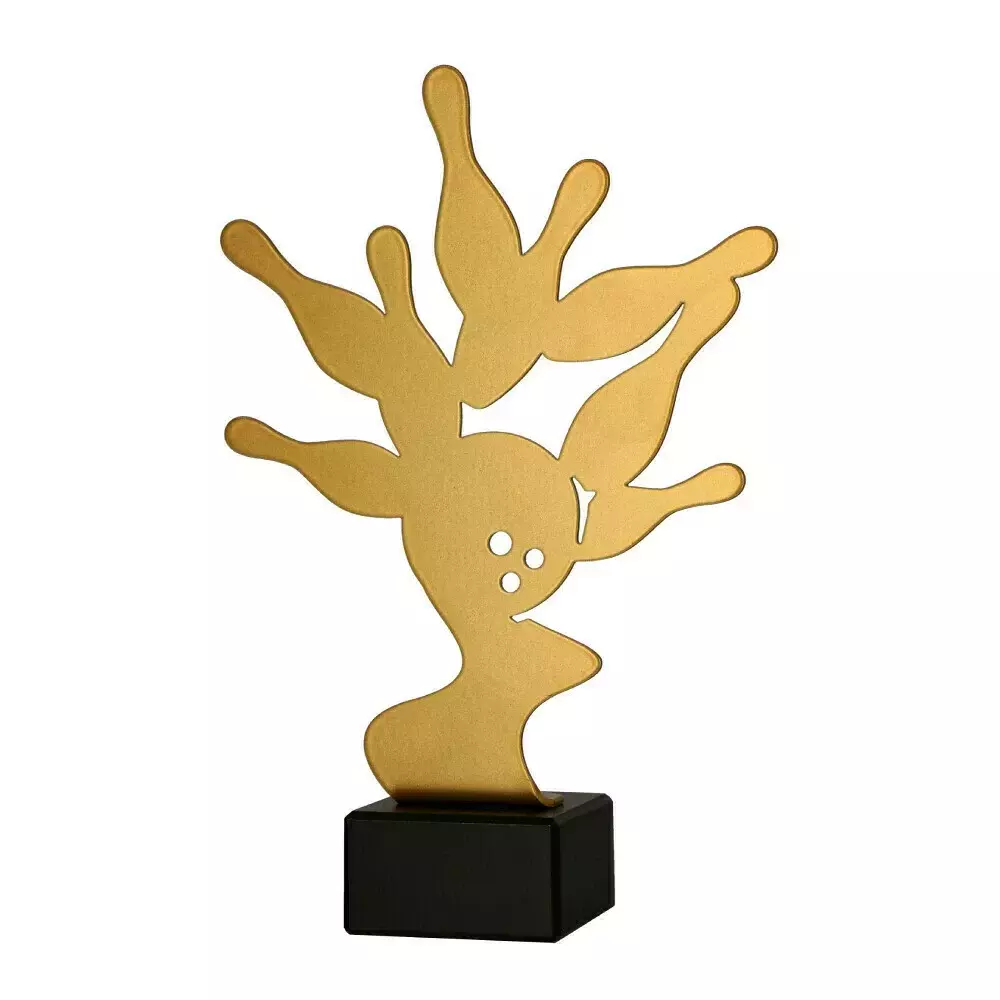 Zdjęcie produktu Trofeum metalowe z marmurową podstawą - Kręgle ML-BOW