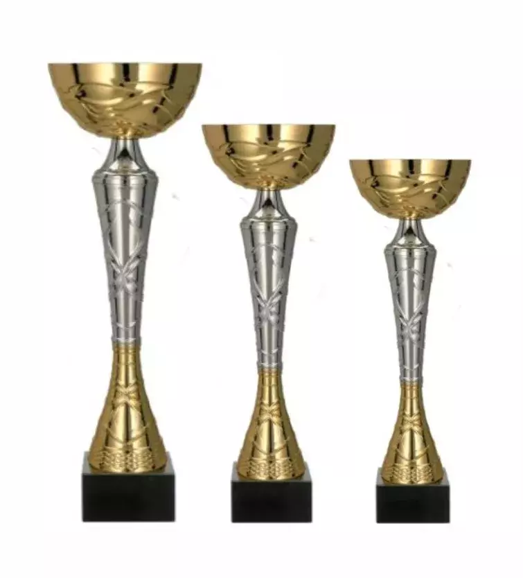 Zdjęcie produktu Zestaw pucharów -  Puchar metalowy złoto-srebrny - TUMA S 9215GHI - TABLICZKI OPISOWE W CENIE 
