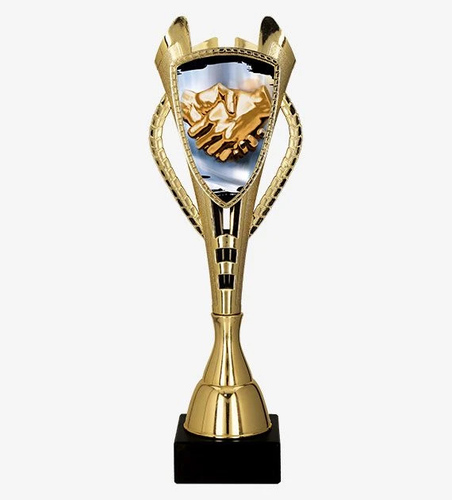 Zdjęcie produktu Puchar plastikowy złoty - UŚCISK DŁONI 7243/HUG-A
