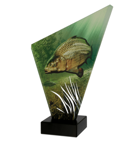 Zdjęcie produktu Trofeum szklane na podstawie marmurowej - WĘDKARSTWO - KARP TG1-B/FIS3/BK