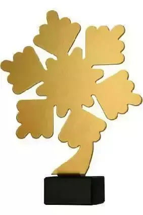 Zdjęcie produktu Trofeum metalowe z marmurową podstawą - Śnieżynka ML-SNO1