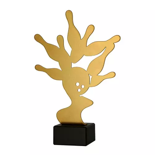 Zdjęcie produktu Trofeum metalowe z marmurową podstawą - Kręgle ML-BOW