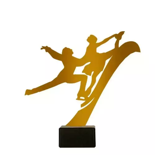 Zdjęcie produktu Trofeum metalowe z marmurową podstawą - Łyżwiarstwo ML-FSK2
