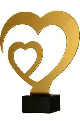 Zdjęcie produktu Trofeum metalowe z marmurową podstawą - serca ML-HEA3