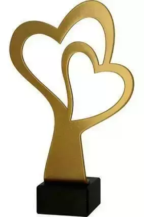 Zdjęcie produktu Trofeum metalowe z marmurową podstawą - serca ML-HEA7