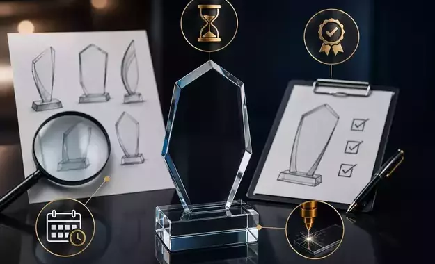 Zdjecie newsa Błędy przy zamawianiu statuetek szklanych na wydarzenia firmowe i jak ich uniknąć (terminy, wzory, treść graweru)